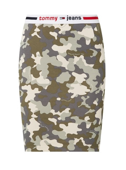 BODYCON vojenská sukně Tommy Jeans CAMO dámská SKIRT